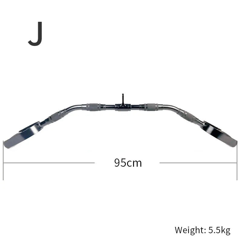 Gym Home Sollid Lat Pull Down Bar，T-bar V-bar， Pulley Cable Machine Attachment， Biceps Triceps Blaster Power Training Equipment