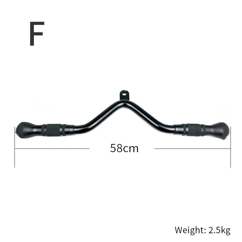 Gym Home Sollid Lat Pull Down Bar，T-bar V-bar， Pulley Cable Machine Attachment， Biceps Triceps Blaster Power Training Equipment