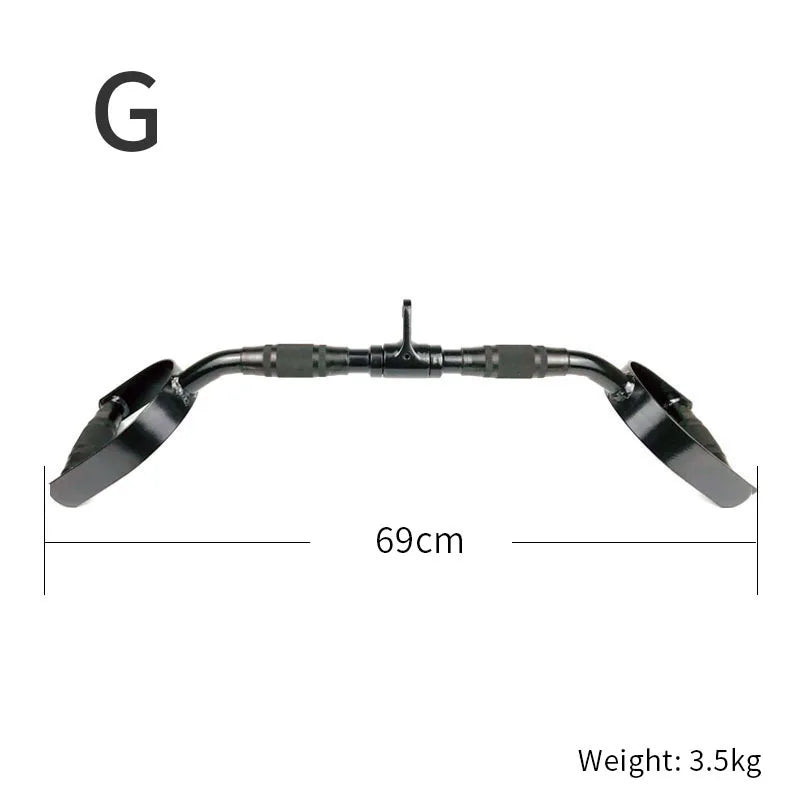 Gym Home Sollid Lat Pull Down Bar，T-bar V-bar， Pulley Cable Machine Attachment， Biceps Triceps Blaster Power Training Equipment