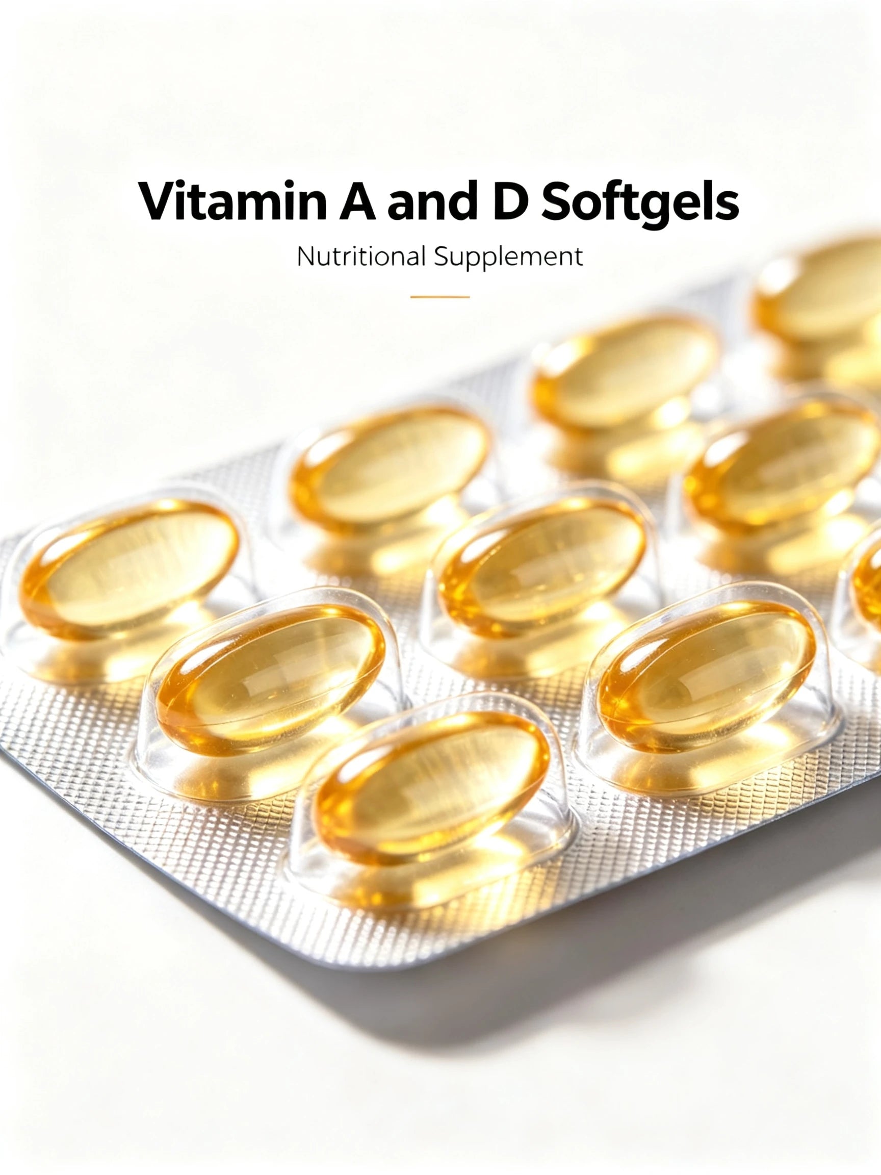 Vitamin A and D Softgels Daily Wellness Supplement 24-Month Shelf Life