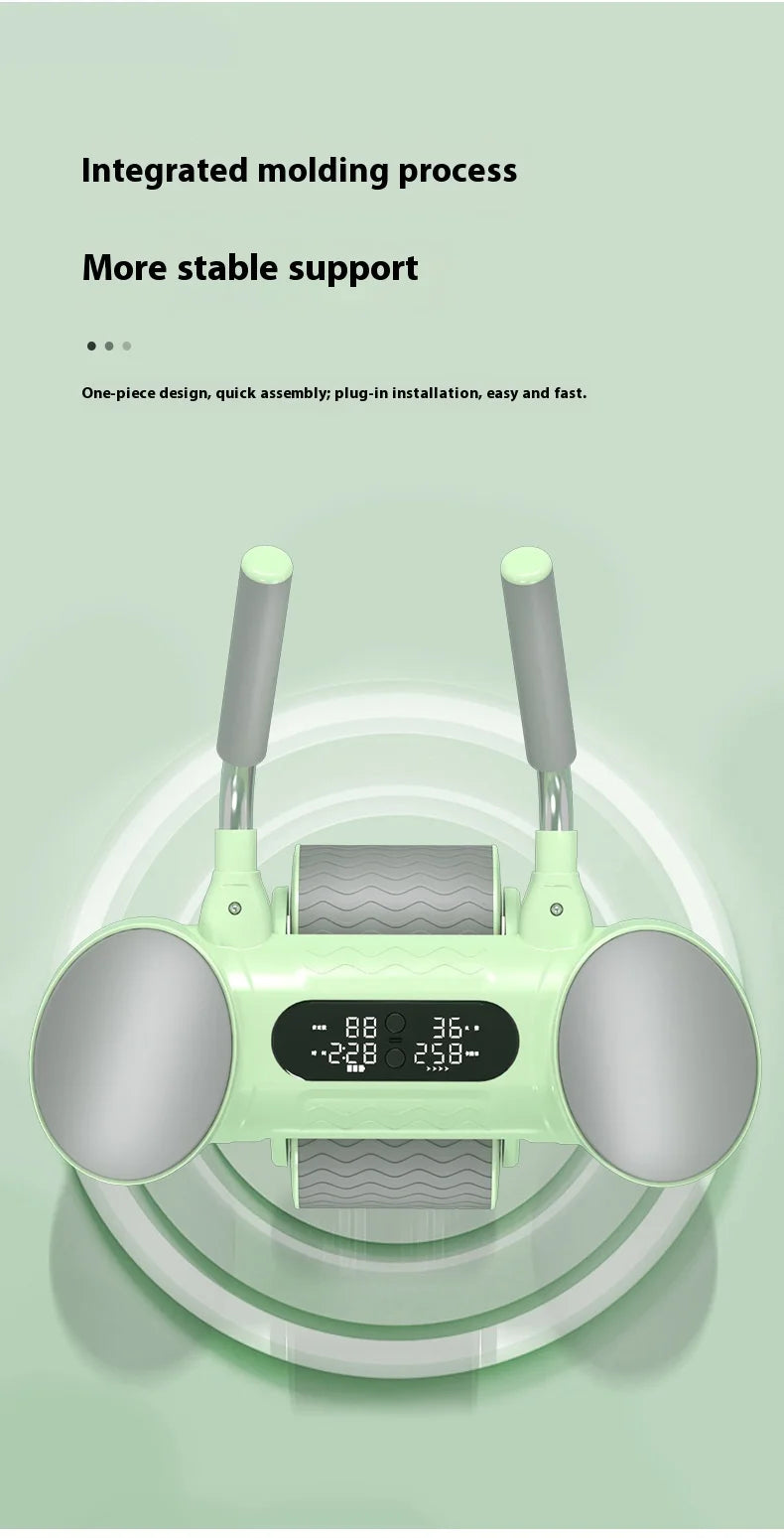 Smart Home Gym Yoga Muscle Training Equipment Large Screen Electric Environmental Protection Unisex Abdominal Wheel Exerciser