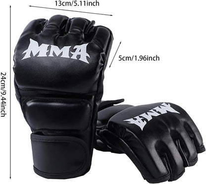 Iron Forge™ Tactical MMA Gloves | Leather Half Finger Training Gloves