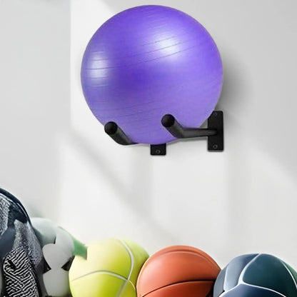 Yoga Ball Wall Mount Storage Rack Set Heavy Duty Metal Exercise Ball Holder Organizer for Home Gym Yoga Studio Fitness Equipment