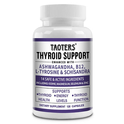 Thyroid Support Supplement Natural Formula with Iodine & Ashwagandha for Energy, Metabolism, Focus