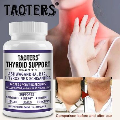 Thyroid Support Supplement Natural Formula with Iodine & Ashwagandha for Energy, Metabolism, Focus