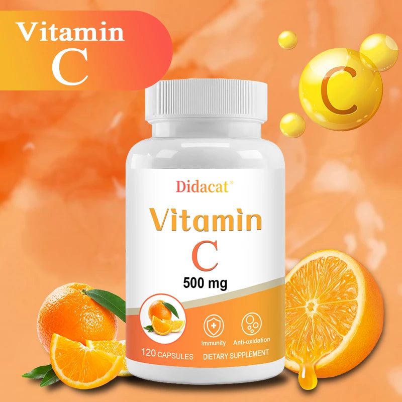 Vitamin C 500 Mg, Antioxidant & Immune Support, Overall Health, Supports Healthy Skin & Joints, Non-GMO, Vegan, Gluten Free