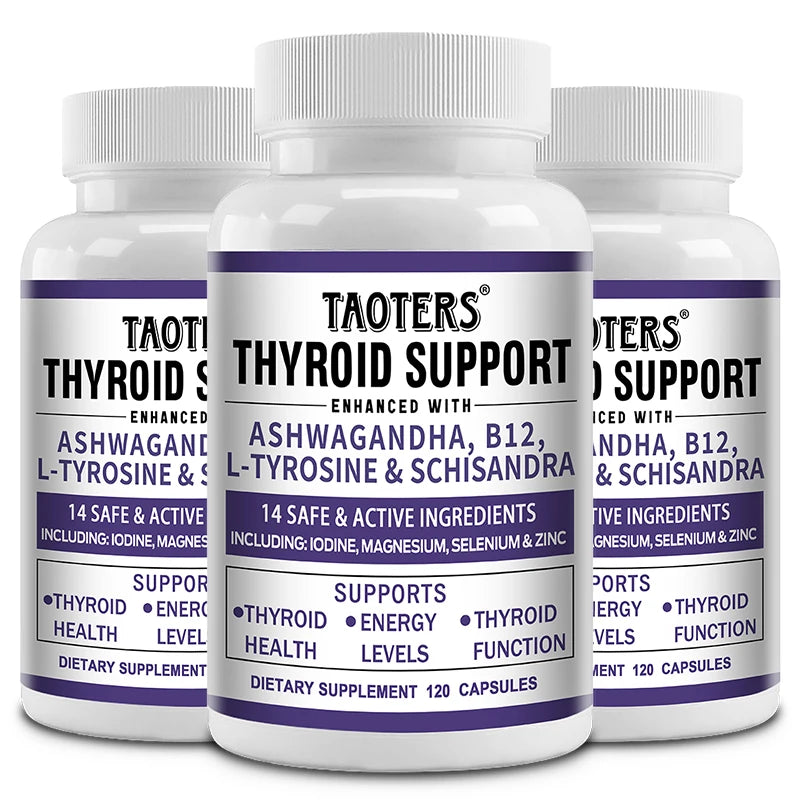 Thyroid Support Supplement Natural Formula with Iodine & Ashwagandha for Energy, Metabolism, Focus