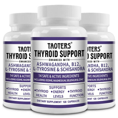 Thyroid Support Supplement Natural Formula with Iodine & Ashwagandha for Energy, Metabolism, Focus