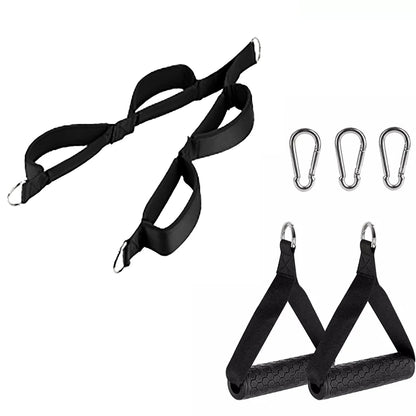 Tricep Pull Down Rope Cable Attachment With 2 Pcs Adjustable Handle Grips Gym Home Fitness Resistance Bands Workout Equipment