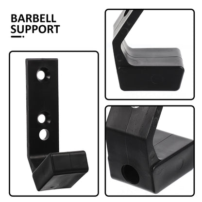 2PCS Barbell Stand Hook Gym Equipment Barbell Bracket Hooks Wall Mounted Mount Weight Bar Holder Fitness Equipment Rack Storage