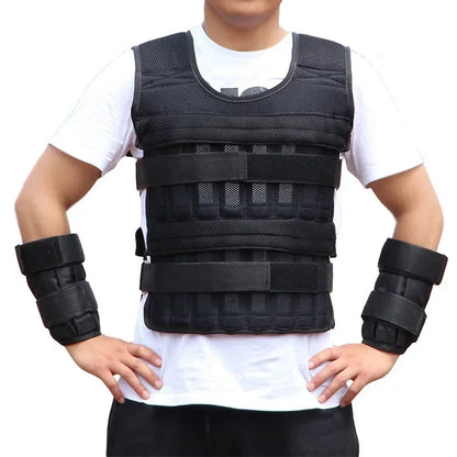 New Training Jacket Gym Fitness Equipment 15/35KG Adjustable Loading Weight Vest Boxing Running Workout Waistcoat Sand Clothing