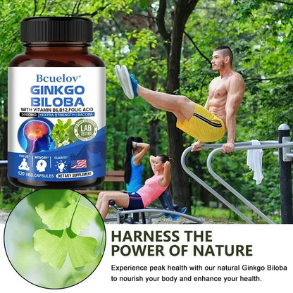 Ginkgo Biloba 5000 mg Extra Strength - Supports Brain Function and Memory, Focus, Stress Relief, 120 Veggie Capsules