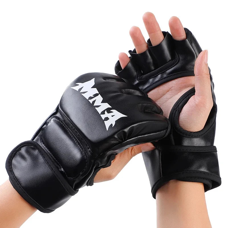 Iron Forge™ Tactical MMA Gloves | Leather Half Finger Training Gloves