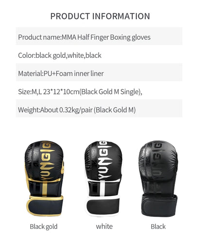 Iron Forge™ Combat Pro MMA Gloves | Half Finger Training Gloves