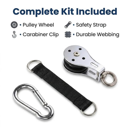 Carabiner Set for DIY Home Gym Cable Machine Fitness Equipment Accessories and Silent Bearing Pulley with Safety Strap