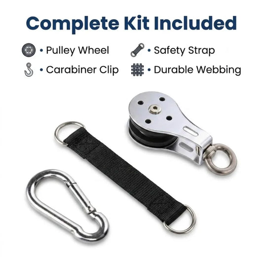 Iron Forge™ Cable Machine Hardware Kit | Heavy-Duty Pulley & Carabiner System