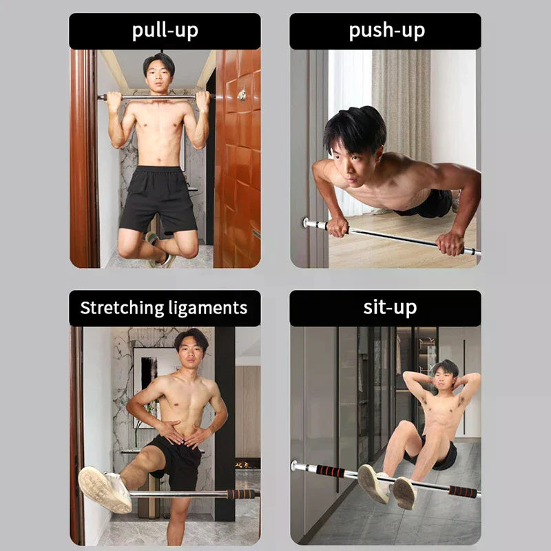 Telescopic Doorway Pull Up Bar Non-Slip Chin-Up Fitness Equipment Adjustable Home Gym Strength Training Heavy Duty For Men Women