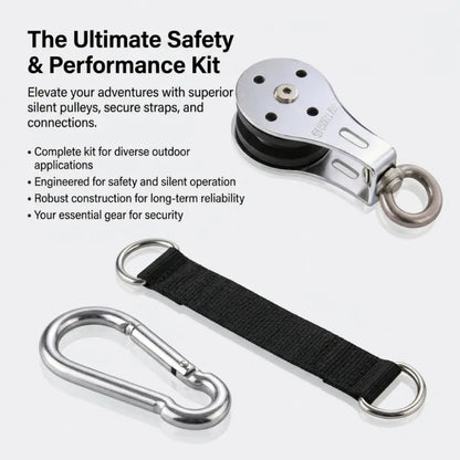 Carabiner Set for DIY Home Gym Cable Machine Fitness Equipment Accessories and Silent Bearing Pulley with Safety Strap