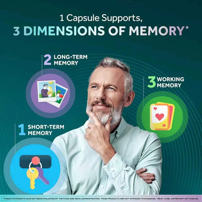 Brain Supplement for Memory and Focus - Nootropic Brain Booster for Adults & Seniors - Vitamins Capsules for Mental & Clarity