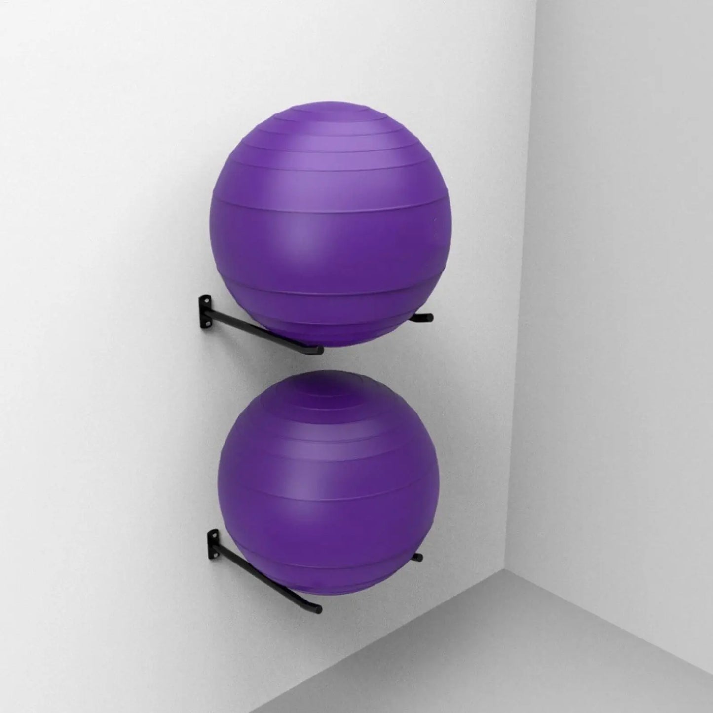 Yoga Ball Wall Mount Storage Rack Set Heavy Duty Metal Exercise Ball Holder Organizer for Home Gym Yoga Studio Fitness Equipment