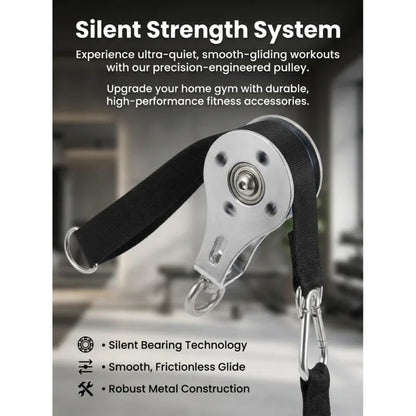 Carabiner Set for DIY Home Gym Cable Machine Fitness Equipment Accessories and Silent Bearing Pulley with Safety Strap