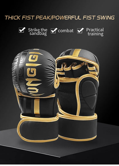 Iron Forge™ Combat Pro MMA Gloves | Half Finger Training Gloves